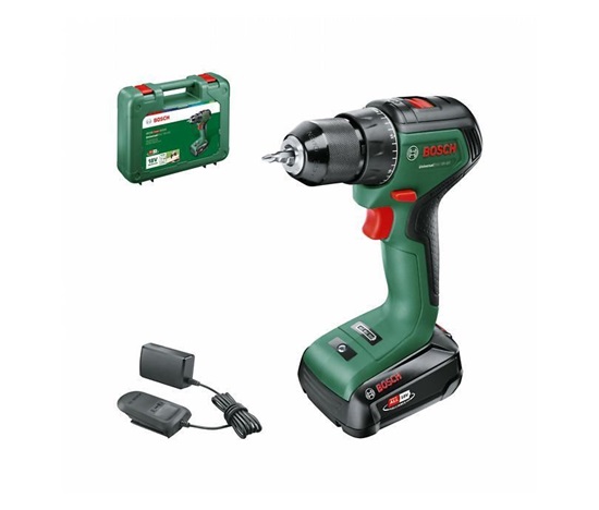 BOSCH UniversalDrill 18V-60 akumulátorový vrtací šroubovák, 60 Nm, 13mm rychloupínací sklíčidlo, 1x akumulátor PBA 18V 2