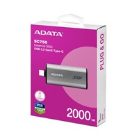 ADATA External SSD 2TB SC750, USB-C 3.2 Gen2, Černá