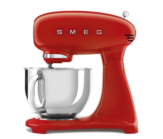 Smeg SMF03RDEU kuchyňský robot, 800 W, planetární systém, 4.8 l, 10 rychlostí, nerezová mísa, červená