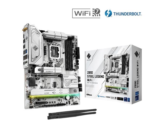 ASRock MB Sc LGA1851 Z890 STEEL LEGEND WIFI, Intel Z890, 4xDDR5, 1xHDMI, 2xThunderbolt, WI-FI