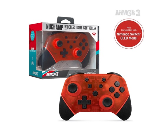 Hyperkin Armor3 NuChamp Wireless Game Controller For Nintendo Switch®/Nintendo Switch® Lite (Ruby Red)