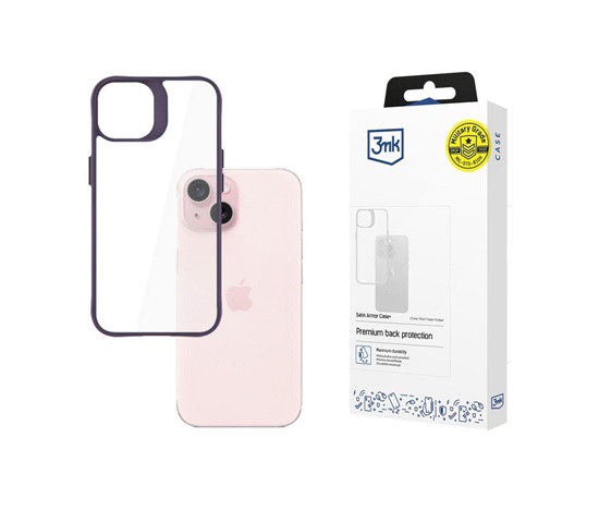 3mk Satin Armor Case+ Purple pro Apple iPhone 15