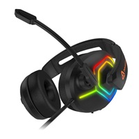 CONNECT IT Herní sluchátka Biohazard, s mikrofónem, 1xJack+USB, RGB Rainbow, černá