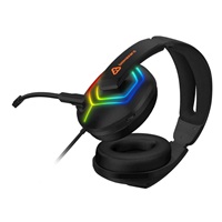 CONNECT IT Herní sluchátka Biohazard, s mikrofónem, 1xJack+USB, RGB Rainbow, černá