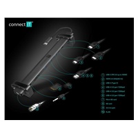 CONNECT IT Dokovací stanice USB-C 10v1, 1xHDMI, 2xUSB-C, 3xUSB, 1xRJ45, černá
