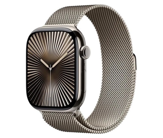 Apple Watch Series 10 GPS + Cellular 46mm Natural Titanium Case with Natural Milanese Loop - S/M