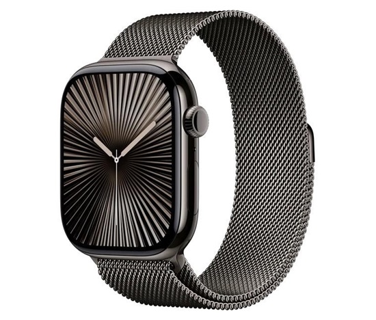 Apple Watch Series 10 GPS + Cellular 46mm Slate Titanium Case with Slate Milanese Loop - S/M