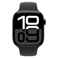 Apple Watch Series 10 GPS + Cellular 42mm Jet Black Aluminium Case with Black Sport Band - S/M