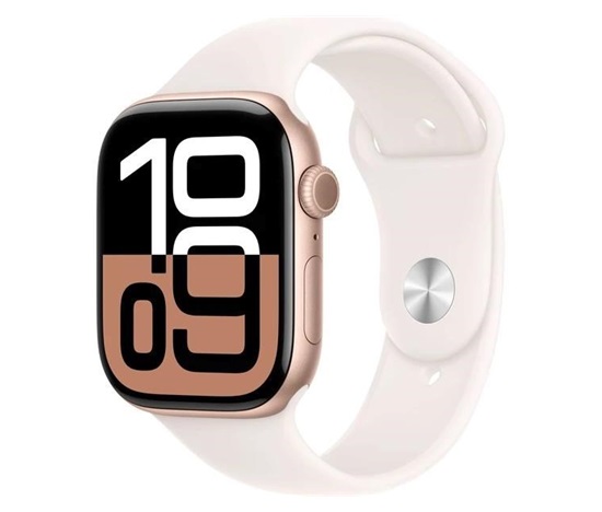 Apple Watch Series 10 GPS + Cellular 42mm Rose Gold Aluminium Case with Light Blush Sport Band - M/L