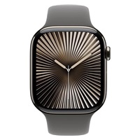 Apple Watch Series 10 GPS + Cellular 42mm Natural Titanium Case with Stone Grey Sport Band - M/L