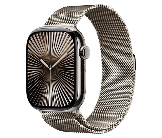 Apple Watch Series 10 GPS + Cellular 42mm Natural Titanium Case with Natural Milanese Loop