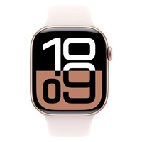 Apple Watch Series 10 GPS + Cellular 46mm Rose Gold Aluminium Case with Light Blush Sport Band - S/M