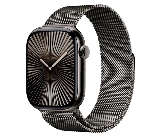 Apple Watch Series 10 GPS + Cellular 42mm Slate Titanium Case with Slate Milanese Loop
