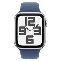 Apple Watch SE (2024) GPS 40mm Silver Aluminium Case with Denim Sport Band - S/M