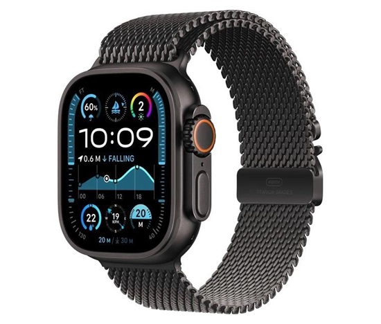 Apple Watch Ultra 2 (2024) GPS + Cellular 49mm Black Titanium Case with Black Titanium Milanese Loop - L