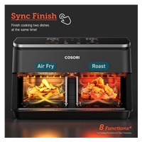 BAZAR - Cosori Dual Basket horkovzdušná fritéza 8.5l  + 5x špíz a rošt - Poškozený obal