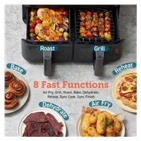 BAZAR - Cosori Dual Basket horkovzdušná fritéza 8.5l  + 5x špíz a rošt - Poškozený obal