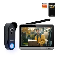 EVOLVEO DoorPhone W7, Sada domácího bezdrátového videotelefonu s WiFi černý stříbrný monitor