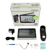 EVOLVEO DoorPhone W7, Sada domácího bezdrátového videotelefonu s WiFi černý stříbrný monitor