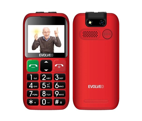 EVOLVEO Mobilní telefon pro seniory s nabíjecím stojánkem EasyPhone ET, červená