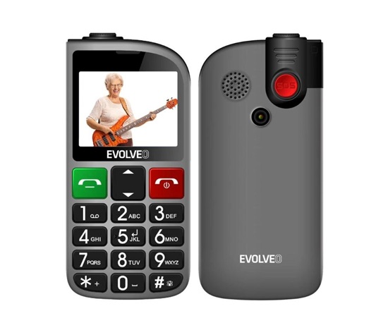 EVOLVEO Mobilní telefon pro seniory s nabíjecím stojánkem EasyPhone FL, stříbrná