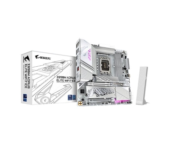 GIGABYTE MB Sc LGA1851 Z890M A ELITE WF7 ICE, Intel Z890, 4xDDR5, 1xDP, 1xHDMI, 1xThunderbolt, WiFi, mATX