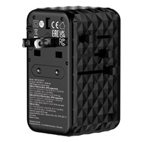 VERBATIM GaN Nabíječka do sítě s vestavěným USB-C kabelem Charge ‘n‘ Travel, 85W, 4xUSB-C, 1xUSB