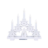 Solight LED vánoční svícen s hvězdami, 30cm, 5x LED, 2x AA