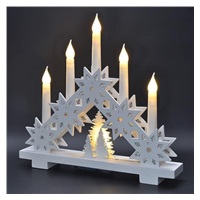 Solight LED vánoční svícen s hvězdami, 30cm, 5x LED, 2x AA
