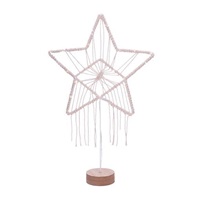 Solight LED vánoční hvězda stolní, pletená, 35x LED, 2x AAA