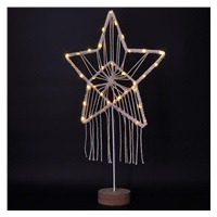 Solight LED vánoční hvězda stolní, pletená, 35x LED, 2x AAA