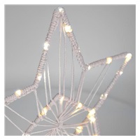 Solight LED vánoční hvězda stolní, pletená, 35x LED, 2x AAA