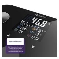 TrueLife FitScale W6 BT - Bioelektrická impedanční bluetooth váha - černá