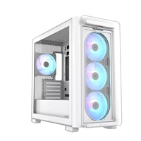 ASUS case A23 PLUS TG ARGB, Mini Tower, průhledná bočnice, 4x120mm ARGB Fan, bílá