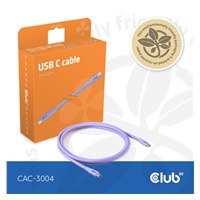 Club3D Kabel USB-C 4.0, 20Gbps, 4K60Hz, PD 240W, 2m, fialová