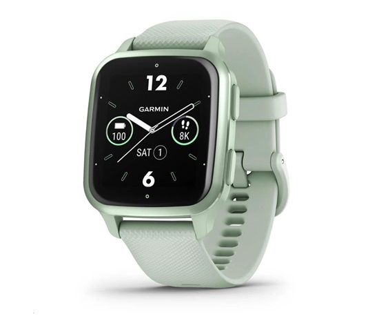 Garmin Venu Sq 2, Metallic Mint / Cool Mint silikonový řemínek, EU
