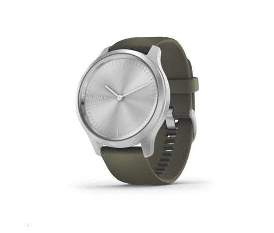 Garmin monitorovací náramek a hodinky vivomove3 Style, Silver/Green Band, EU