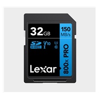Lexar SDHC 800x Pro UHS-I cards, C10 (V10) U1, R150, 32GB