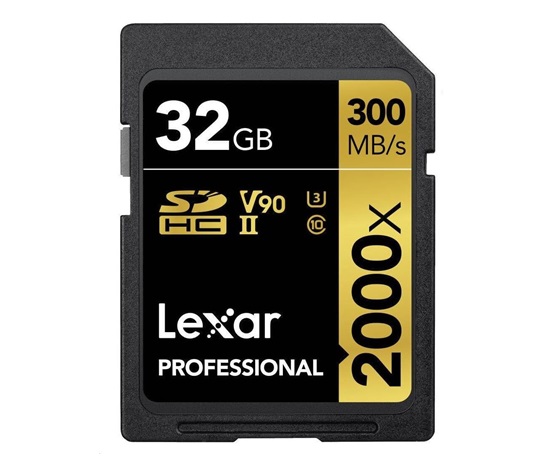 Lexar SDHC Pro 2000X UHS-II U3 R300/W260 (V90) 32GB