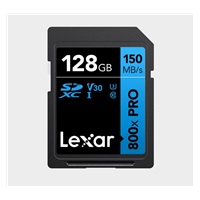 Lexar SDXC 800x Pro UHS-I cards, C10 (V30) U3, R150/W45, 256GB