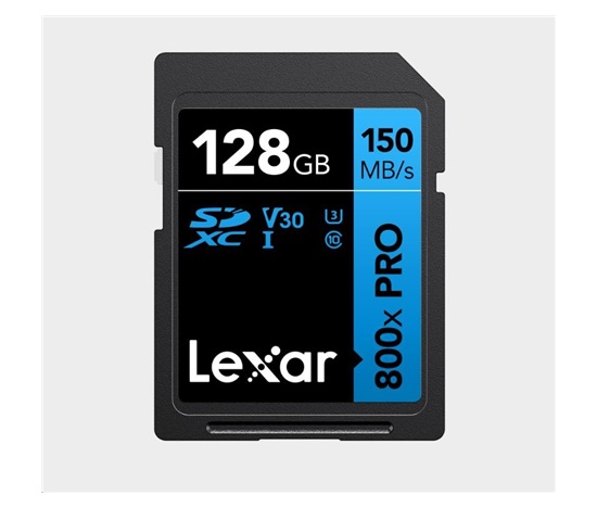 Lexar SDXC 800x Pro UHS-I cards, C10 (V30) U3, R150/W45, 256GB