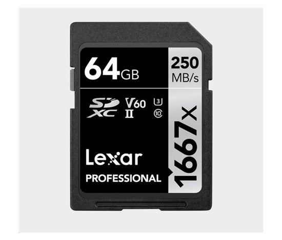 Lexar SDXC Pro 1667X UHS-II U3 R250/W120 (V60) 64GB