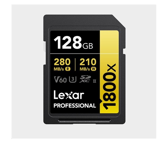 Lexar SDXC Pro 1800x U3 UHS-II R280/W210 (V60) 128GB