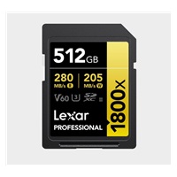 Lexar SDXC Pro 1800x U3 UHS-II R280/W210 (V60) 512GB