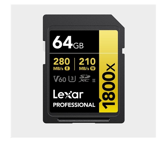 Lexar SDXC Pro 1800x U3 UHS-II R280/W210 (V60) 64GB