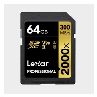 Lexar SDXC Pro 2000X UHS-II U3 R300/W260 (V90) 64GB