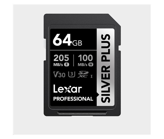 Lexar SDXC Professional SILVER Plus 1066x UHS-I/U3/A2/4K R205/W100 (V30) 64GB