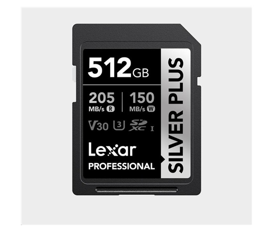 Lexar SDXC Professional SILVER Plus 1066x UHS-I/U3/A2/4K R205/W150 (V30) 512GB