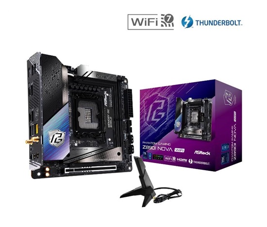 ASRock MB Sc LGA1851 Z890I NOVA WIFI, Intel Z890, 2xDDR5, 1xHDMI, 2xThunderbolt, WI-FI, mITX