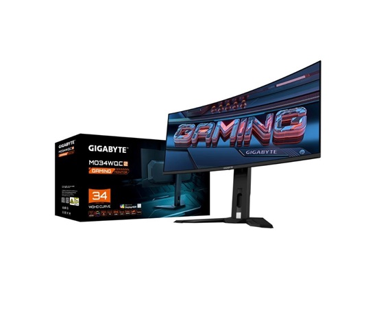 BAZAR - GIGABYTE LCD - 34" Gaming monitor MO34WQC2, OLED, 3440 x 1440 WQHD, 240Hz, 1.5M:1, 250cd/m2, 0.03ms, 2xHDMI, 1xD